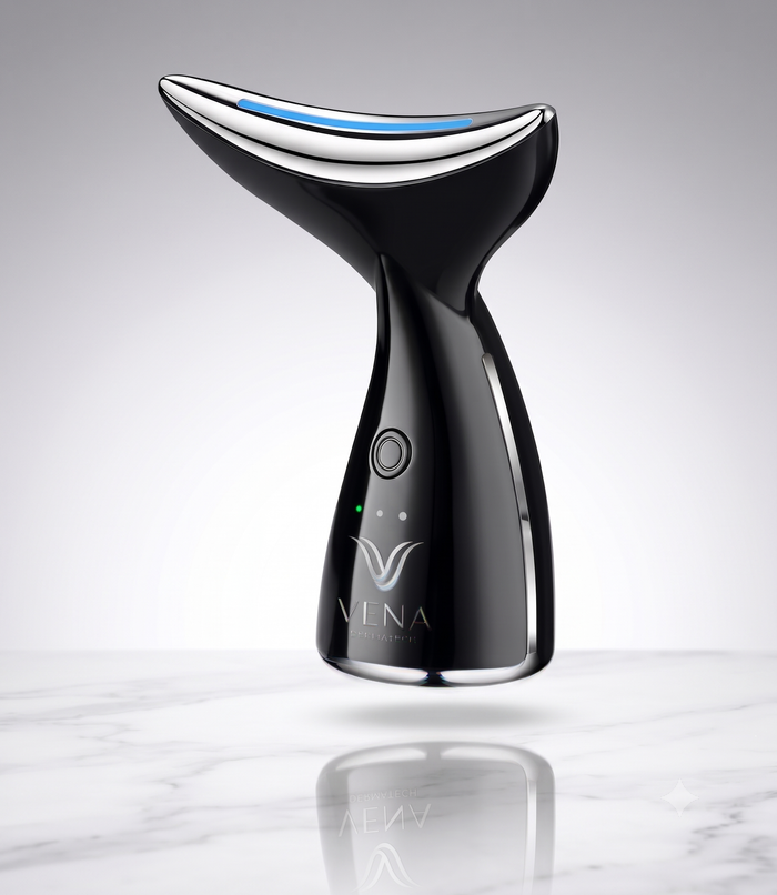 VENA: Dispositivo Reafirmante de Cuello y Papada V-Line – Luz LED + Calor + Vibración