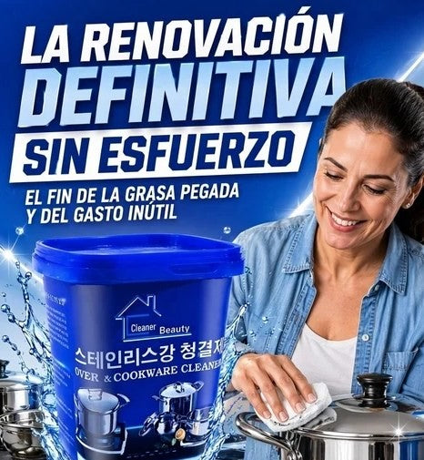 Pasta limpiadora para ollas de acero inoxidable